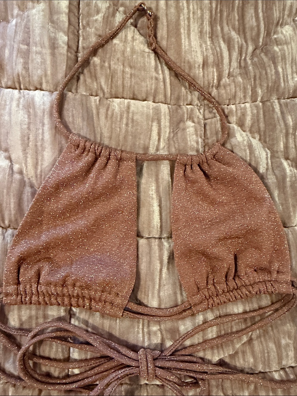 Montce mauve sparkle Brasil bikini top and Brittney coverup skirt BNWT small - Picture 3 of 5